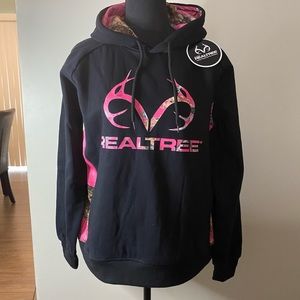 ❤️RealTree Black/Pink camo Hoodie, Size small.